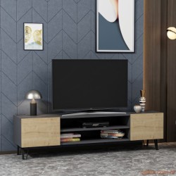 Polica za TV BLOOM, Bloom - Anthracite, Oak