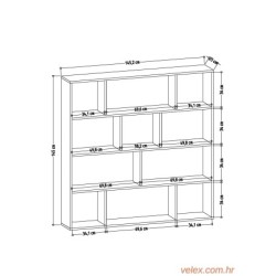 Polica HODBI WHITE, Hodbi - White, Oak