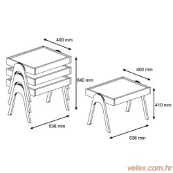 Set stolića ROMA WALNUT, Roma - Walnut