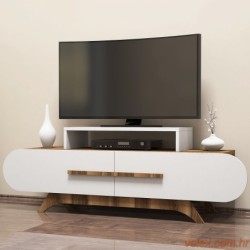 Polica za TV ROSE, Rose - Walnut, White