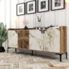 Komoda VENEDIK MARBLE, Venedik - Walnut, White Marble