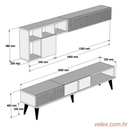 Regal MILAN WALNUT, Milan - Walnut, White