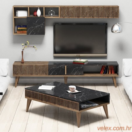 Namještaj za dnevni boravak MILAN WALNUT, Milan - Walnut, Black