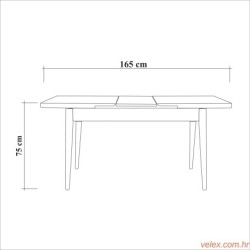 Komplet za blagovaonicu, stol, 2 stolice i klupa VINA WALNUT, Vina - Walnut