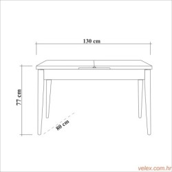 Komplet za blagovaonicu, stol, 2 stolice i klupa VINA WALNUT, Vina - Walnut