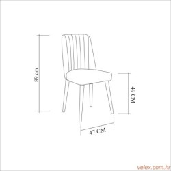 Komplet za blagovaonicu, stol, 2 stolice i klupa VINA WALNUT, Vina - Walnut