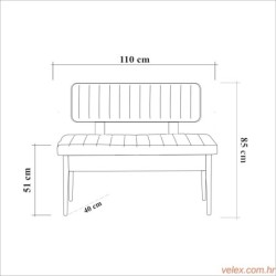 Komplet za blagovaonicu, stol, stolice i klupe, Vina 0701 - Soho, White