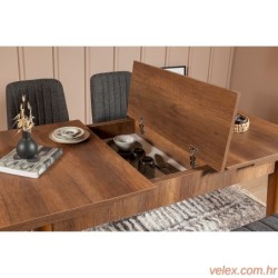 Komplet za blagovaonicu, stol, stolice i klupe, Vina 1053 - Anthracite, Walnut