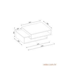 Stolić TAB, Tab - White, Walnut