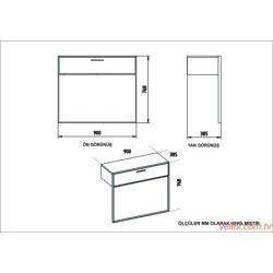 Komoda POLKA WHITE, Polka Aynalı - White