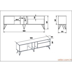 Polica za TV MISTICO 180, Mistico (180) - Walnut, Black