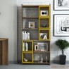 Polica za knjige, Box - Walnut, Yellow