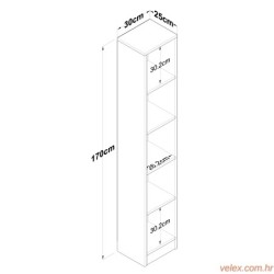 Polica za knjige, HC114 - 2661