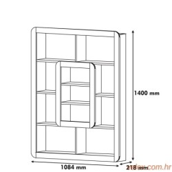 Polica za knjige, Orkide - White, Walnut