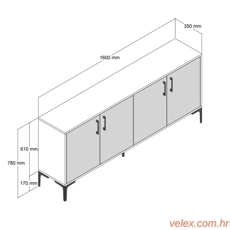 Komoda, Kiev 160 - Walnut