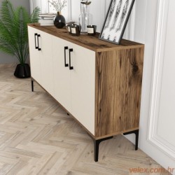 Komoda, Kiev 160 - Walnut, Cream