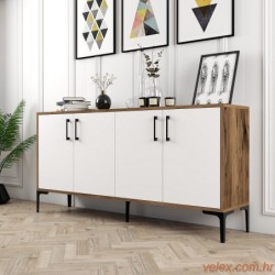 Komoda, Kiev 160 - Walnut, White