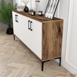 Komoda, Kiev 160 - Walnut, White