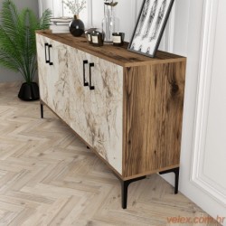 Komoda, Kiev 160 - Walnut, White Marble