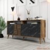 Konzola, Milan 160 - Walnut, Black Marble