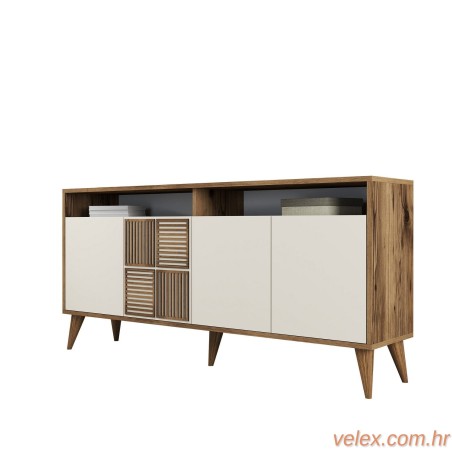 Konzola, Milan 160 - Walnut, Cream