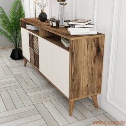 Konzola, Milan 160 - Walnut, Cream