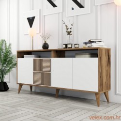 Konzola, Milan 160 - Walnut, White