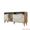 Konzola, Milan 160 - Walnut, White Marble