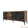 Konzola, Venedik - Walnut, Black Marble