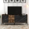 Konzola, Venedik - Walnut, Black Marble