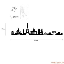 Metalna zidna dekoracija, Paris Skyline