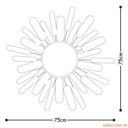 Metalna zidna dekoracija, Metal Art Mirror Sun