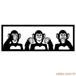 Metalna zidna dekoracija, Three Monkeys - L