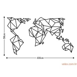 Metalna zidna dekoracija, World Map2