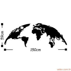 Metalna zidna dekoracija, World Map Large