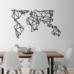 Zidna dekoracija ATLAS, World Map Metal Decor 4 - Black