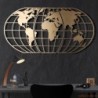 Metalna zidna dekoracija, World Map Globe - Gold