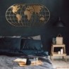 Metalna zidna dekoracija, World Map Globe - Gold