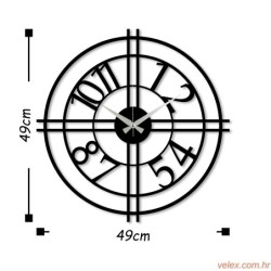 Ukrasni metalni zidni sat, Metal Wall Clock 33 - Black