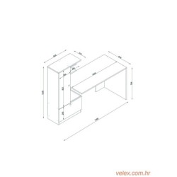 Radni stol DOMINGOS, Domingos - White, Walnut