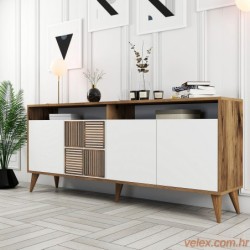 Komoda MILAN WHITE, Milan - Walnut, White