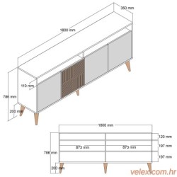 Komoda MILAN WHITE, Milan - Walnut, White