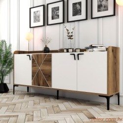 Komoda VENEDIK WHITE, Venedik - Walnut, White