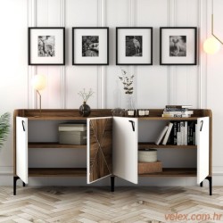 Komoda VENEDIK WHITE, Venedik - Walnut, White