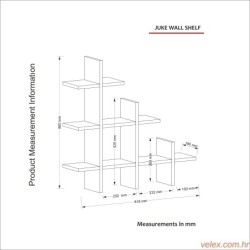 Zidna polica, Orah, Juke - Walnut