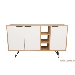 Komoda, hrastBijela boja, Clara Console - Oak, White