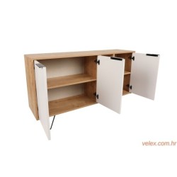 Komoda, hrastBijela boja, Clara Console - Oak, White