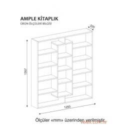 Polica za knjige, Bijela boja, Ample - White