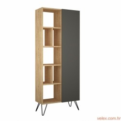 Polica za knjige, hrast Antracit, Jedda Bookcase - Oak, Anthracite