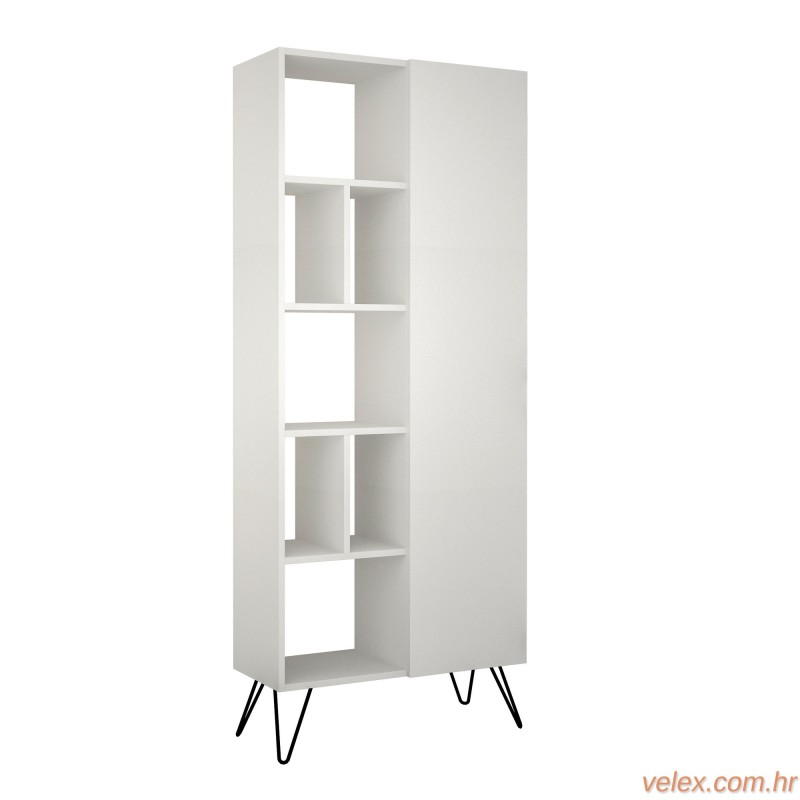 Polica za knjige, Bijela boja, Jedda Bookcase - White